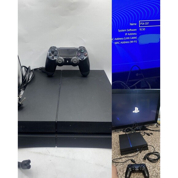 PlayStation 4 Black Console Sony PS4 500Gb Low Firmware V10.5 CUH-1215 W Control